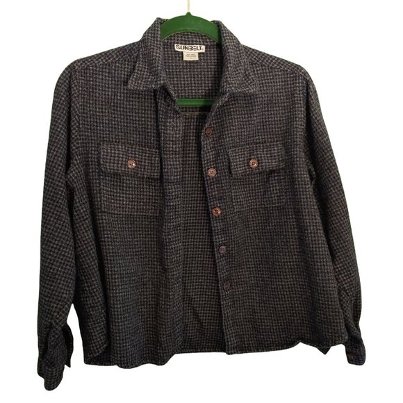 Sunbelt Wool Buttoned Jacket Dark Grey Checks Ladies Size L - Picture 2 of 4